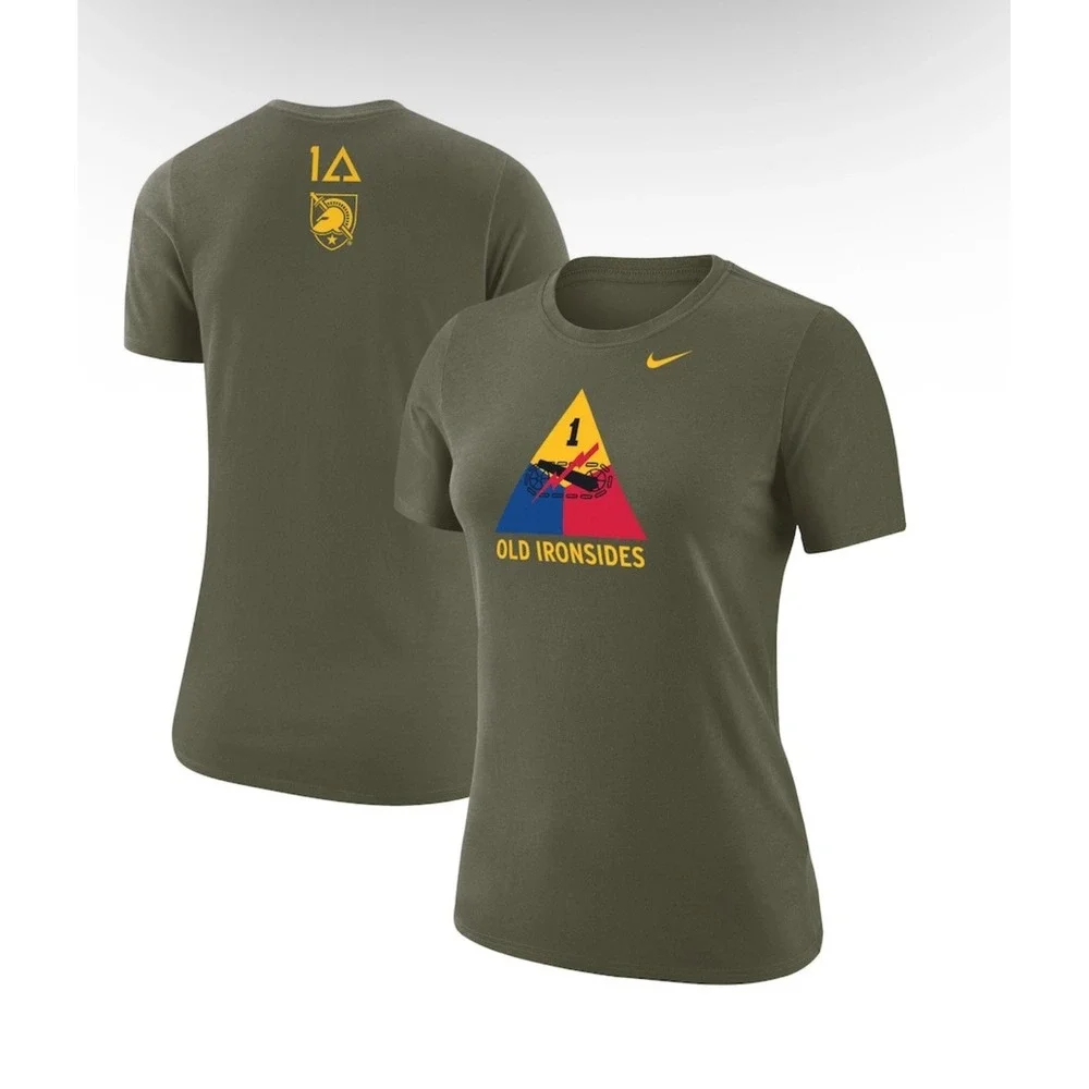 Nike Army Black Knights Women's T-shirt 1st Armored Division Old Ironsides Sz S